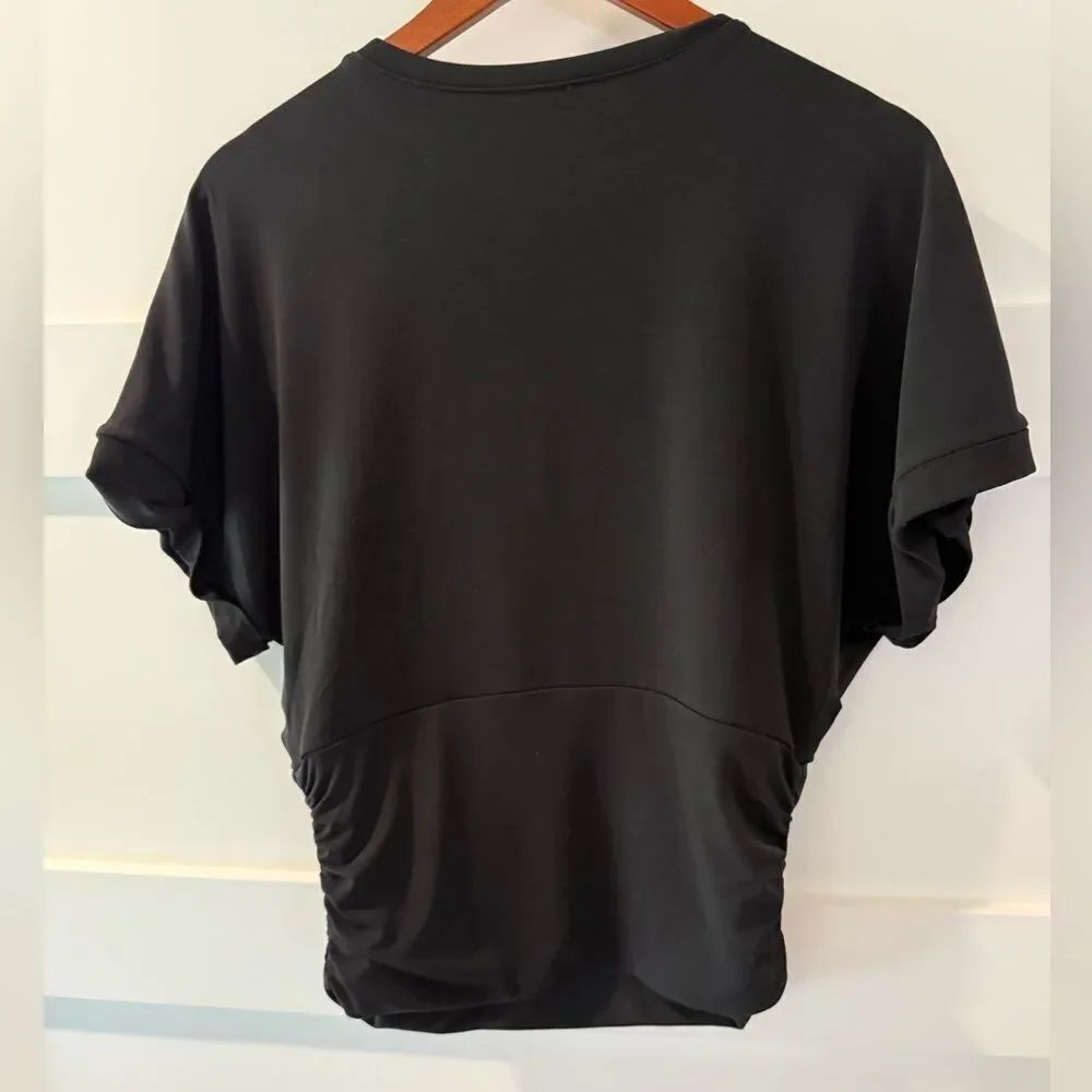 New Express Banded Twist Front Tan Stretchy Women's Top size Small